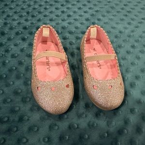 Toddler sparkle gold dress shoes